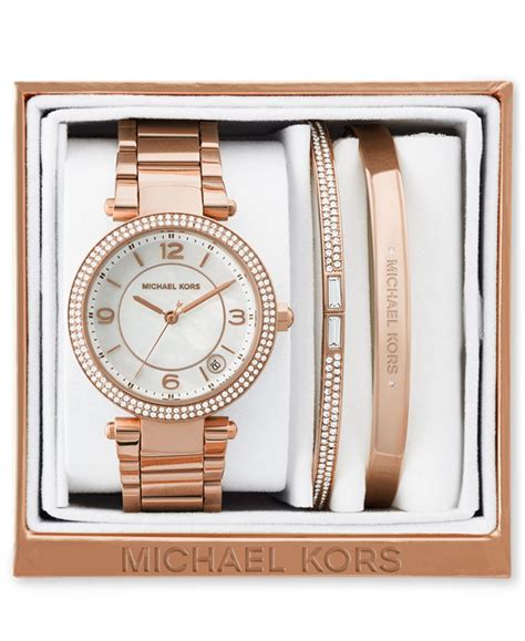 michael kors watch and bracelet set gold